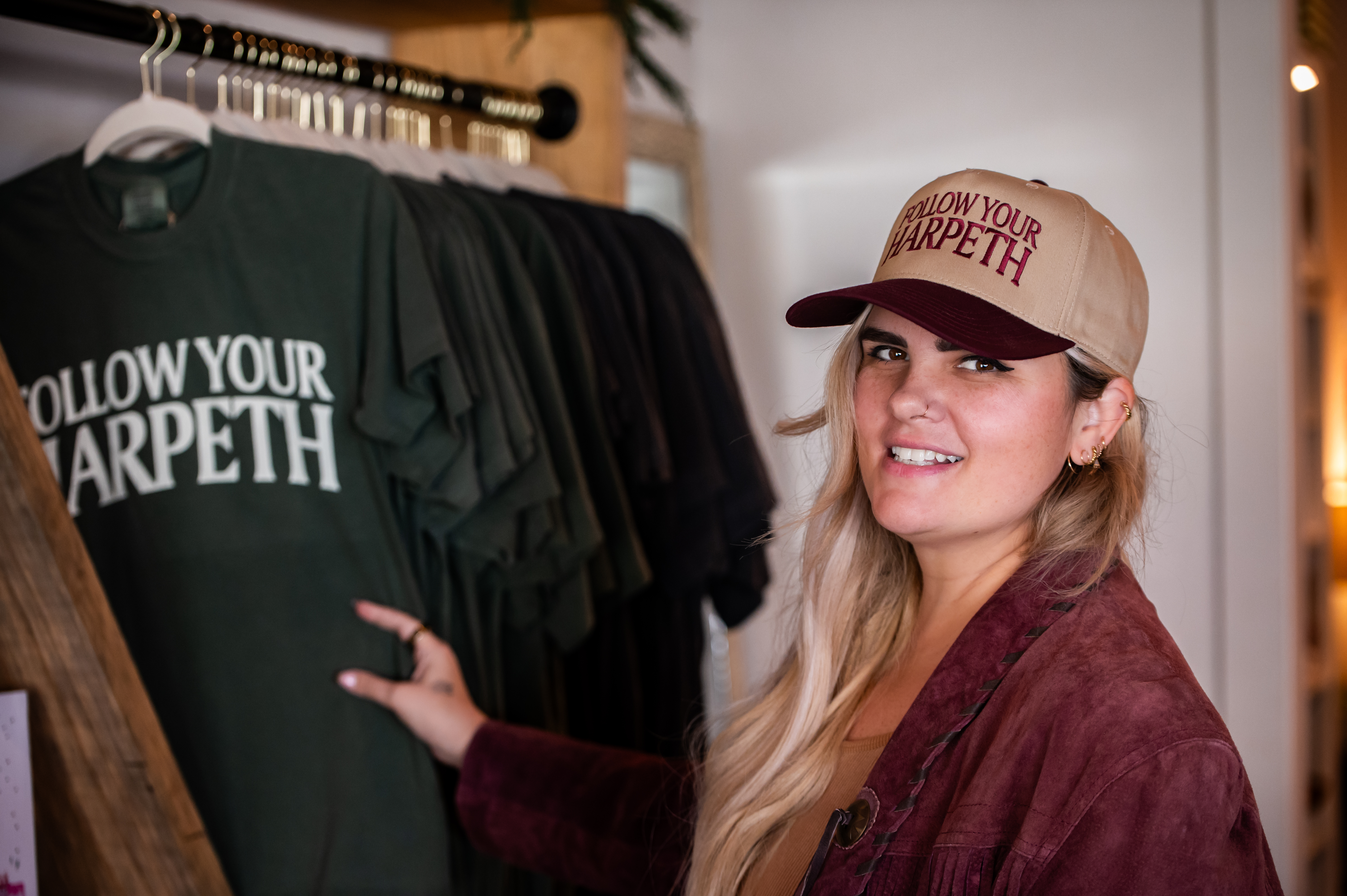 Emily Roberts, a lifelong musician, brought Milkweed Mercantile to Fred & Mary's in October. Her booth focuses on supporting other local, women-owned businesses by selling their jewelry, handbags and more. / Chris Tenpenny